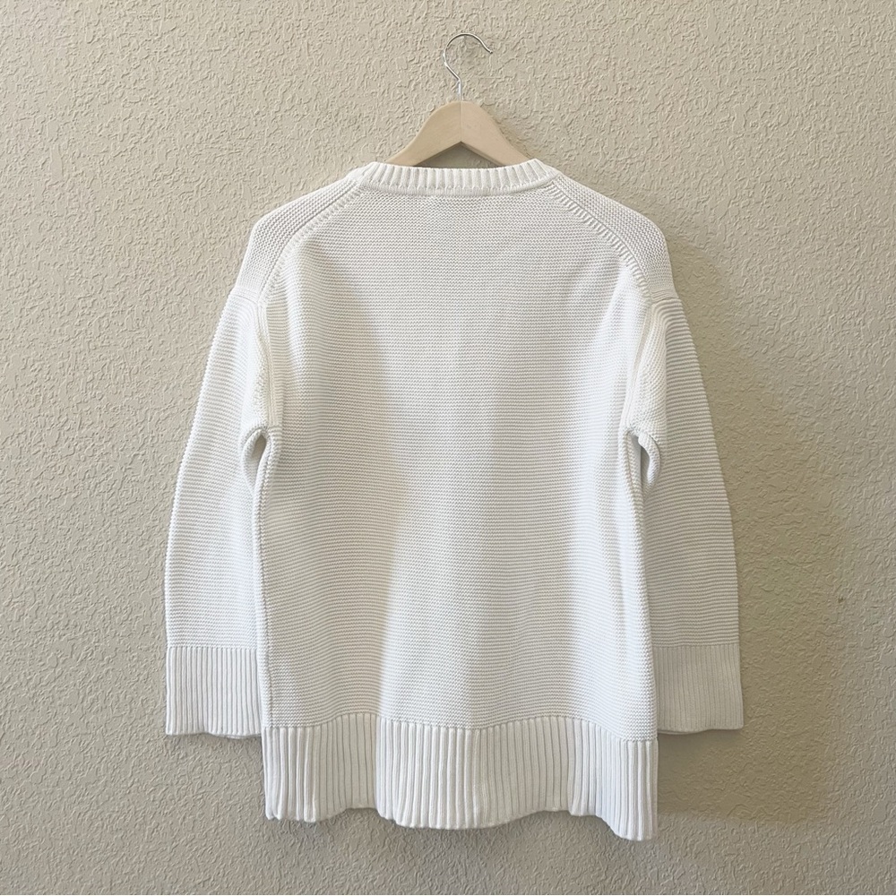 Everlane Sweater The Link Stitch V-Neck Cotton Classic Clean Girl Oversized Med - Picture 5 of 13